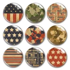 Ручной работы июля 4th лес пустыни со звёздами, флаг США, Круглый Фото Стекло кабошоны демо с плоской задней частью 