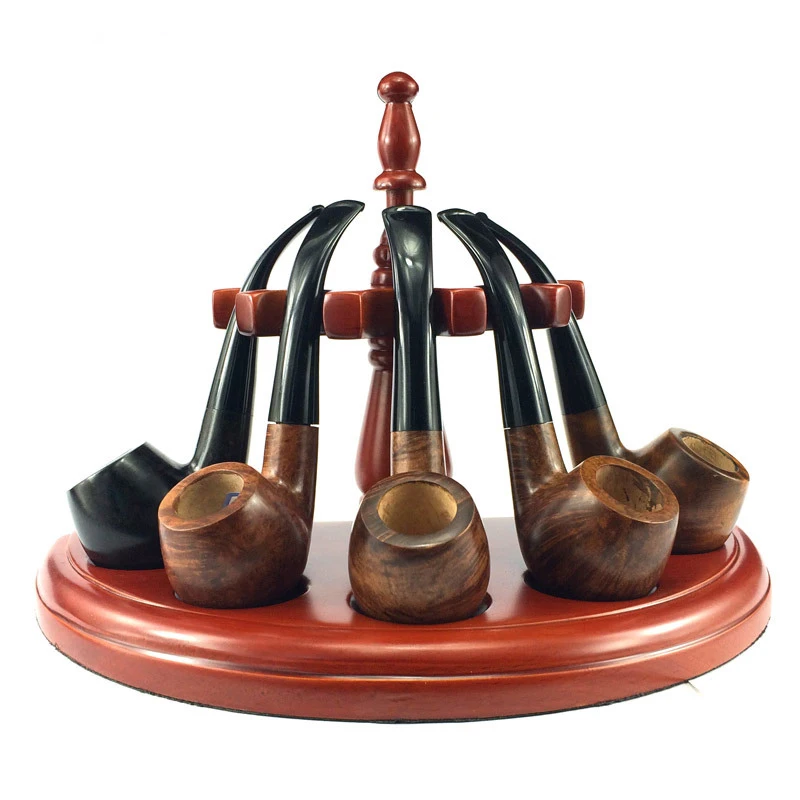 

Wooden Pipe Stand Rack Holder Straight Line Vertical Romanesque Style More Styles Durable 1/5 Pipes Tobacco Trays Smoking Tools