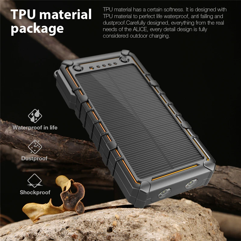 15000mAh Solar Power Bank Fast Mobile Phone Charger For iPhone 11 Samsung Xiaomi Powerbank External Battery Portable Poverbank | Мобильные