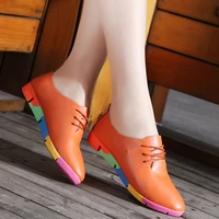 spring new leather flat shoes ladies casual shoes comfortable flat shoes women shoes