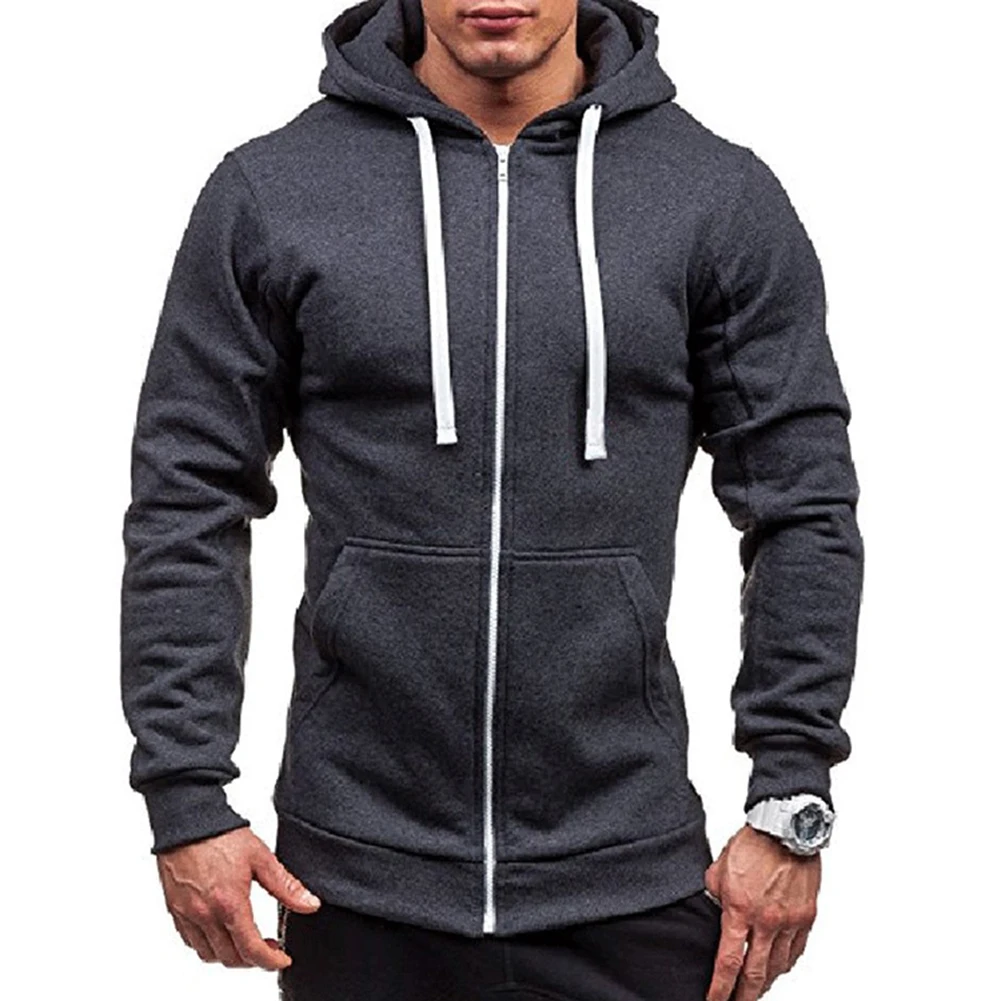 Спортивные мужские однотонные толстовки с длинными рукавами тонкая куртка