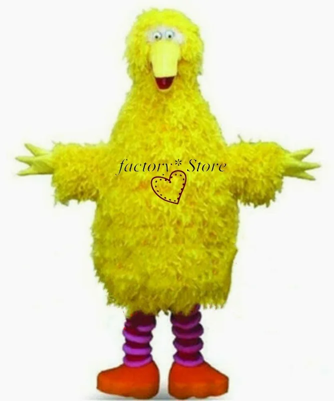 Большой костюм талисмана с желтой птицей пушистый на Хэллоуин одежда для