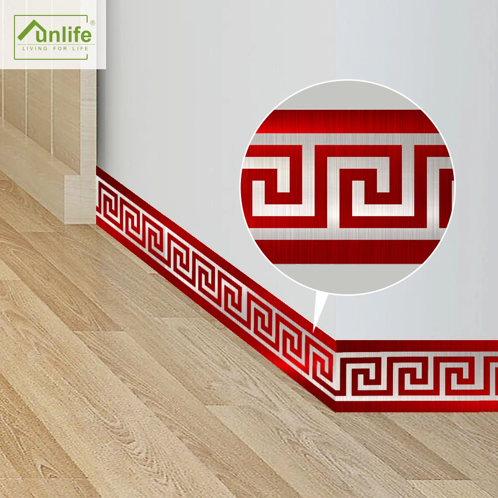 

Funlife® Wall Border Building Blocks Red-gold Stickers DIY Tile Sticker Peel & Stick Oil Proof Removable for Kitchen Bathroom