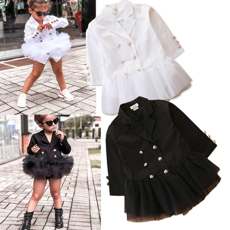 Новая модная сетчатая ветровка для девочек осенняя двубортная с v-образным