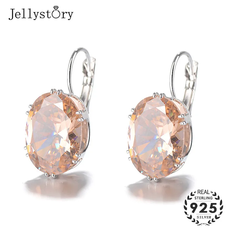 Jellystory 925 сережки из стерлингового серебра с разноцветные овальные рамки для
