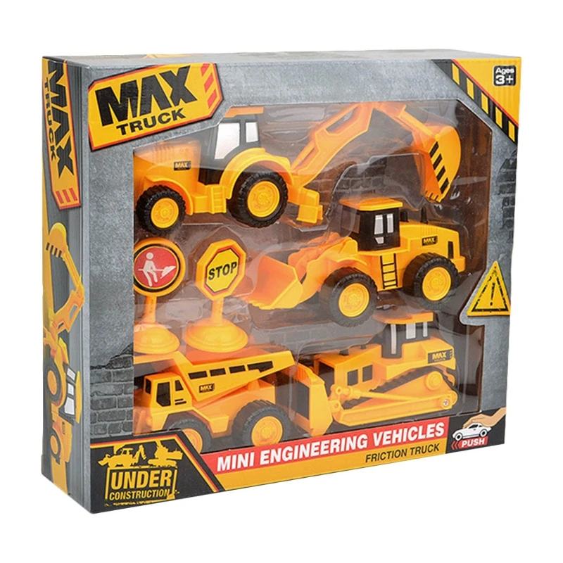 

Excavator Dump Truck Toy for Kids Mini Inertial Construction Vehicle Movable Joints Bulldozer Digger Model Children Gift