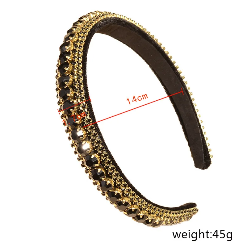 

Colorful Baroque Rhinestone Jewel Hairband for Women Graceful Slim Side Headband Hair Bands Head Hoop Girls Hair Accessories