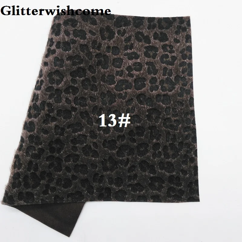 13 Glitterwishcome 21X29 см A4 размер винил для бантов с леопардовым принтом на лошадином меховые листы для бантов, GM216A - Цвет: 13