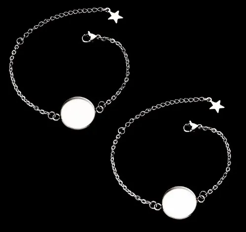 

5pcs 20cm Stainless Steel Bracelet Bangles Base Round Cabochon Cameo For Bracelets Tray Blanks Bezel Settings DIY Jewelry Making