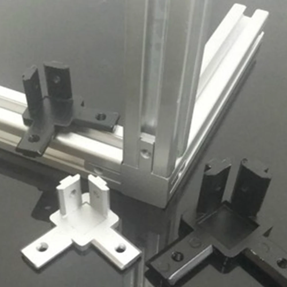 

4 Sets Black or Silver 3-Way End Corner Bracket Connector with Screws for 1515 20200 3030 4040 T Slot Aluminum Extrusion