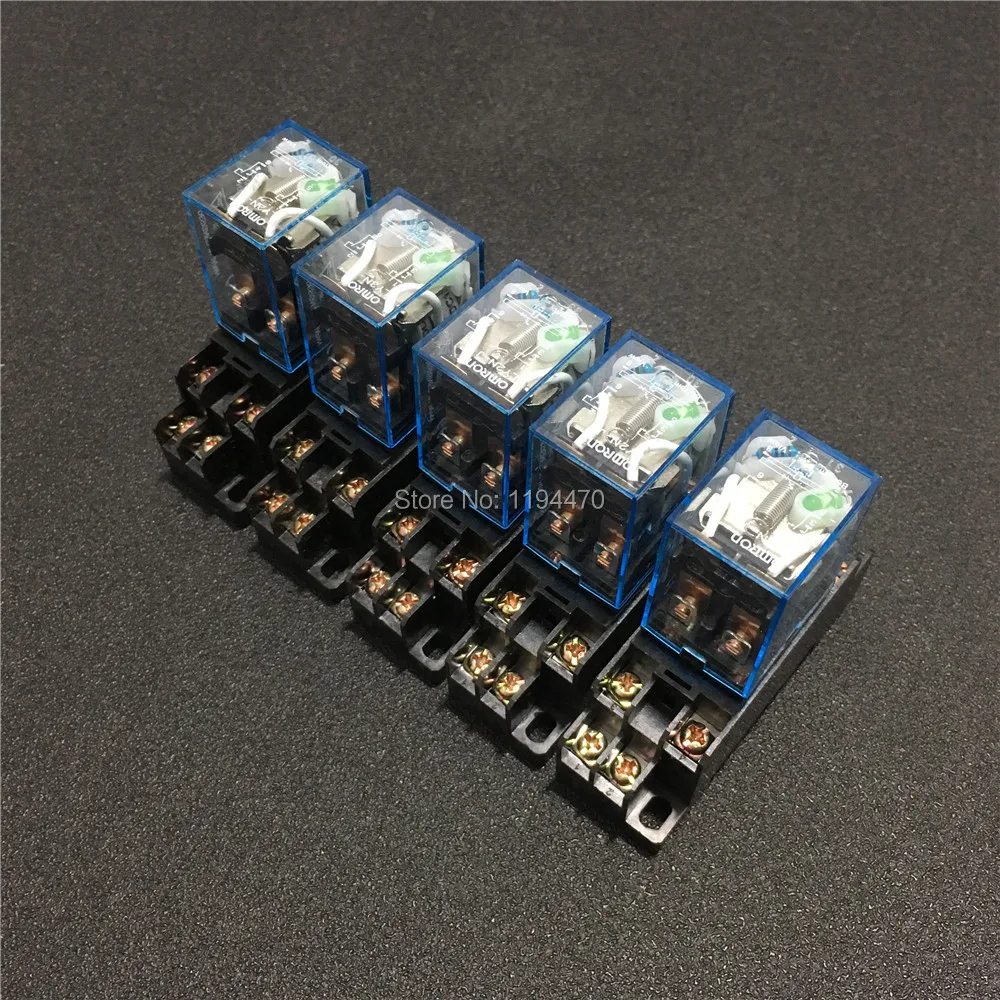Реле питания LY2NJ 12VDC 24VDC 110VAC 220VAC 8-контактное мини-реле DPDT 10A LY2N-J HH62P JQX-13F с цоколем