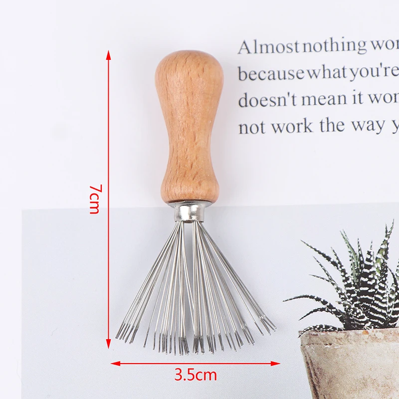

1PCS Wooden Comb Cleaner Handle Embeded Tool Delicate Cleaning Removable Hair Brush Comb Cleaner Tool