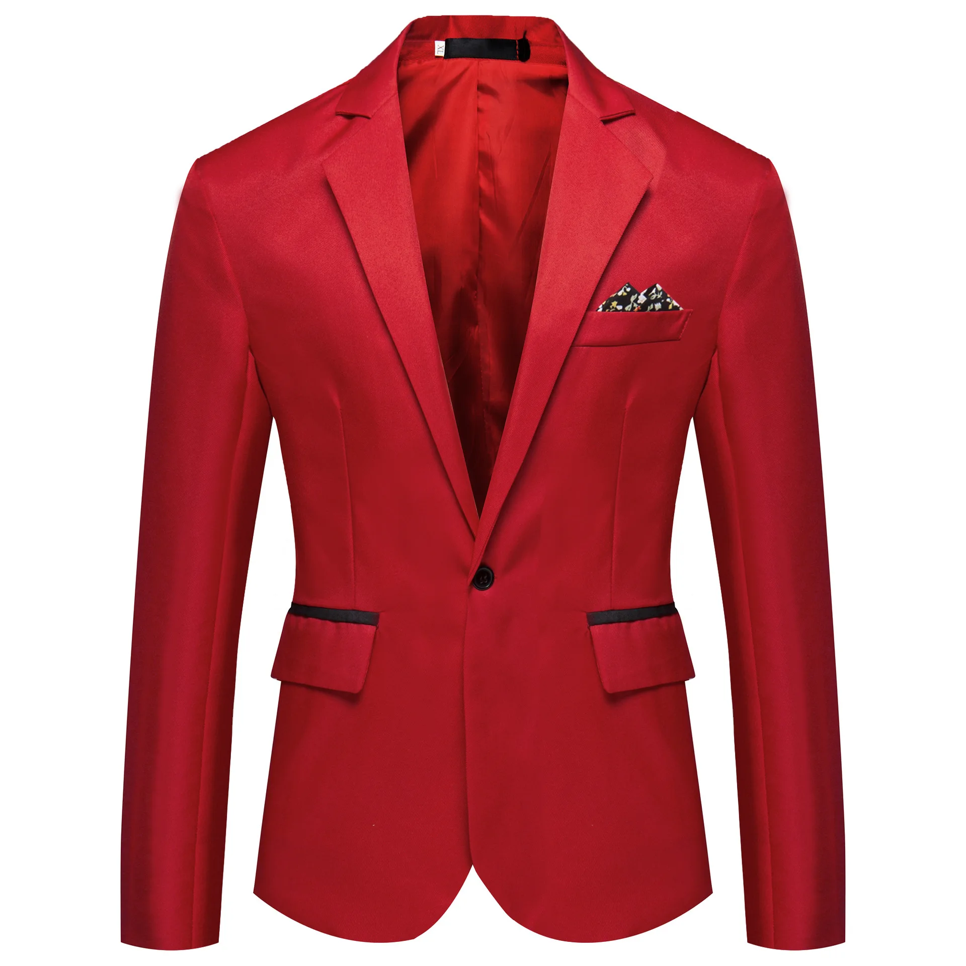 

Quality Men's Suit Groom Wedding V-neck Fit Formal Button Pocket Large Size Male Solid Coat