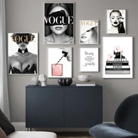 modern fashion vogue wall art posters black white sexy woman canvas paintings books perfume pictures for girl room home decor