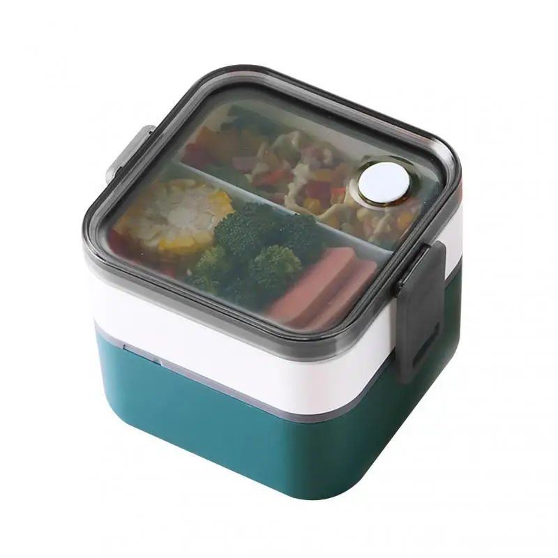 

Lunch Box Microwave Heating Food Container Storage Breakfast Box Portable Lunch Box Student School Split Lunch Box Tableware