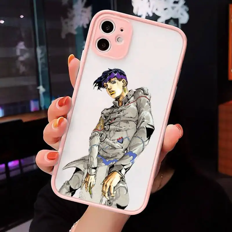 

anime cortoon JOJOS BIZARRE Phone Case Matte Transparent for iPhone 7 8 11 12 s mini pro X XS XR MAX Plus cover funda