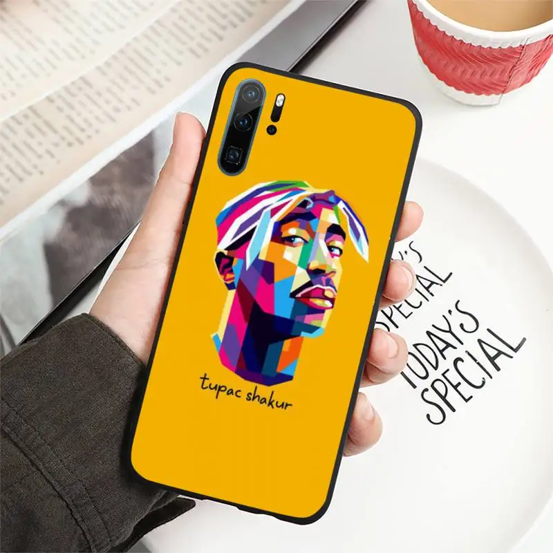 

Rapper 2pac Tupac pattern Phone Case For Huawei honor Mate P 10 20 30 40 i 9 8 pro x Lite smart 2019 nova 5t