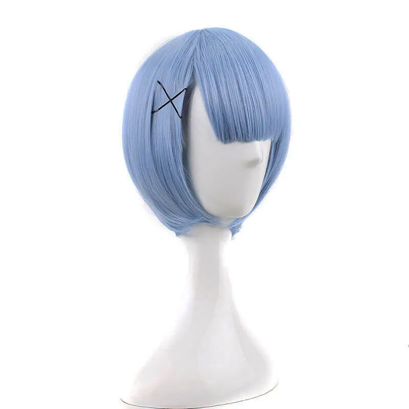 Аниме Re: жизнь в другом мире от Zero Ram Rem короткий синий розовый парик косплей