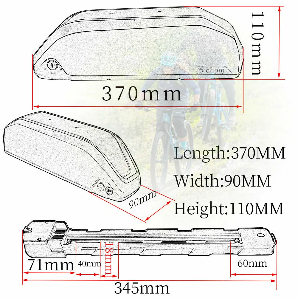 

48V 13Ah / 52V 13AH Ebike Battery with Samsung 26H 18650 cell Electric bike batteries for bicycle bafang tdsz2 motor