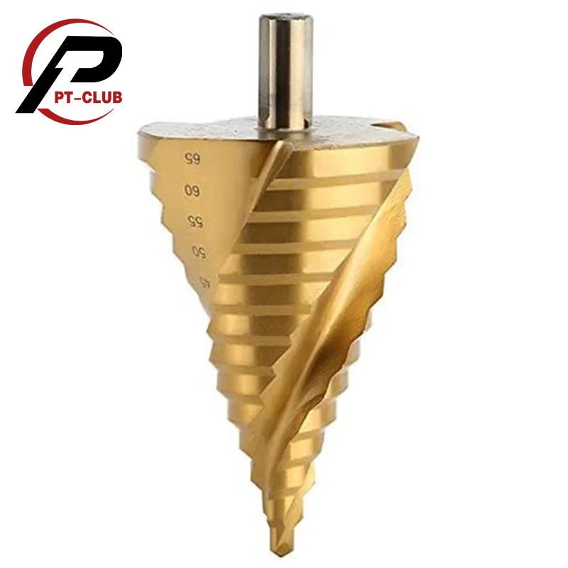 6-65 мм большое ступенчатое сверло с титановым покрытием HSS спираль Сверло шага