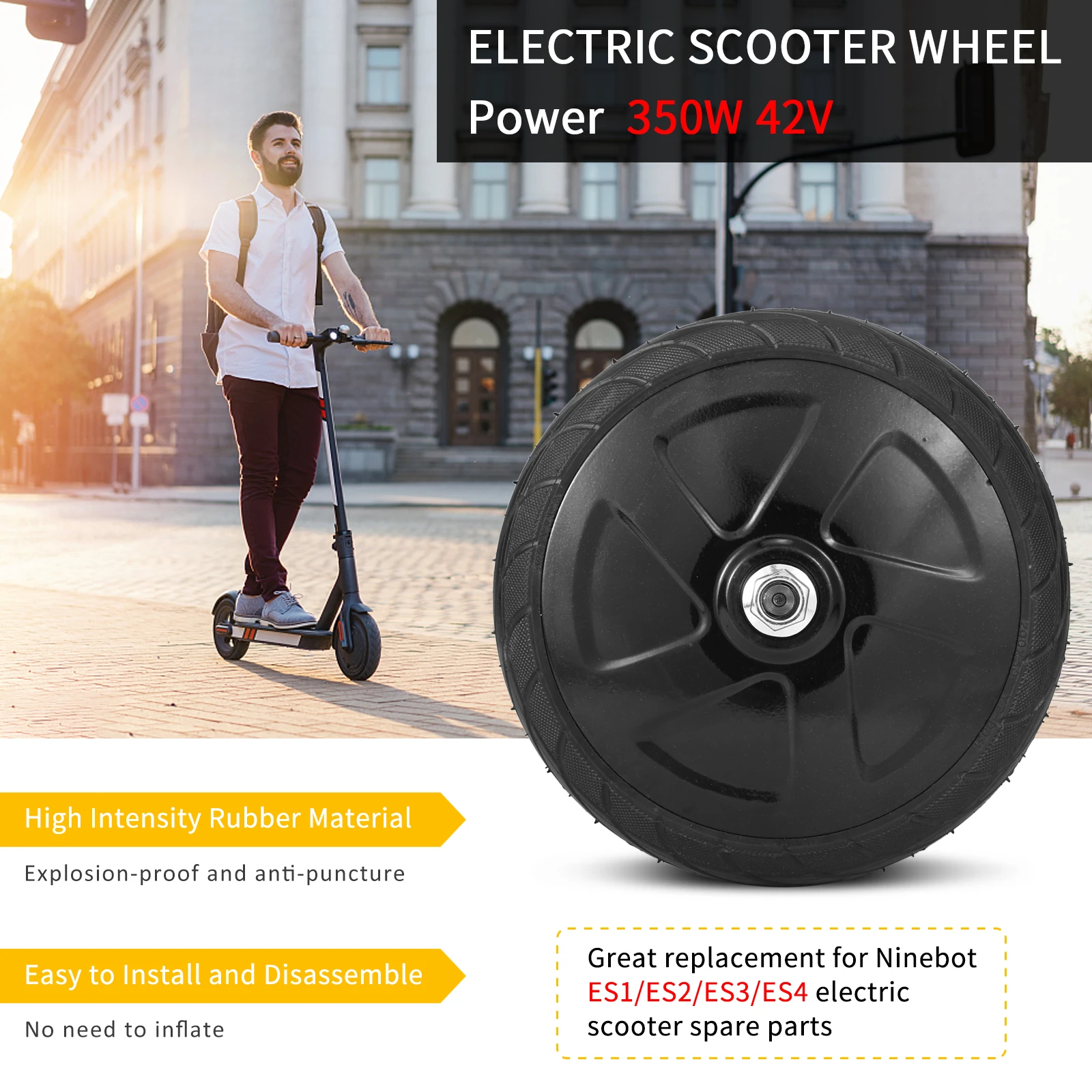 

350W Motor Engine Wheel For Ninebot ES1 ES2 ES3 ES4 Electric Scooter Front Driving Wheel Tire Motor Repair Replacement Parts