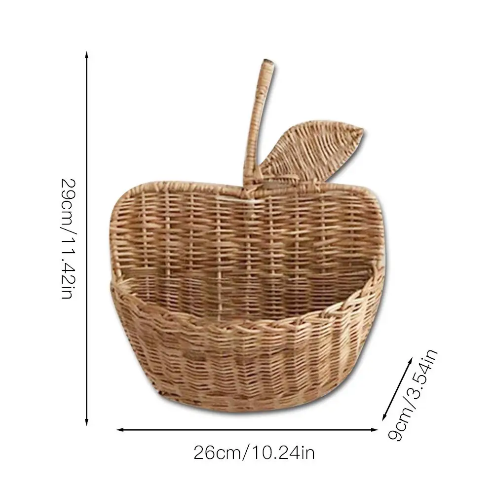 Корзина для хранения из ротанга ручная работа корзина в форме яблока натуральный