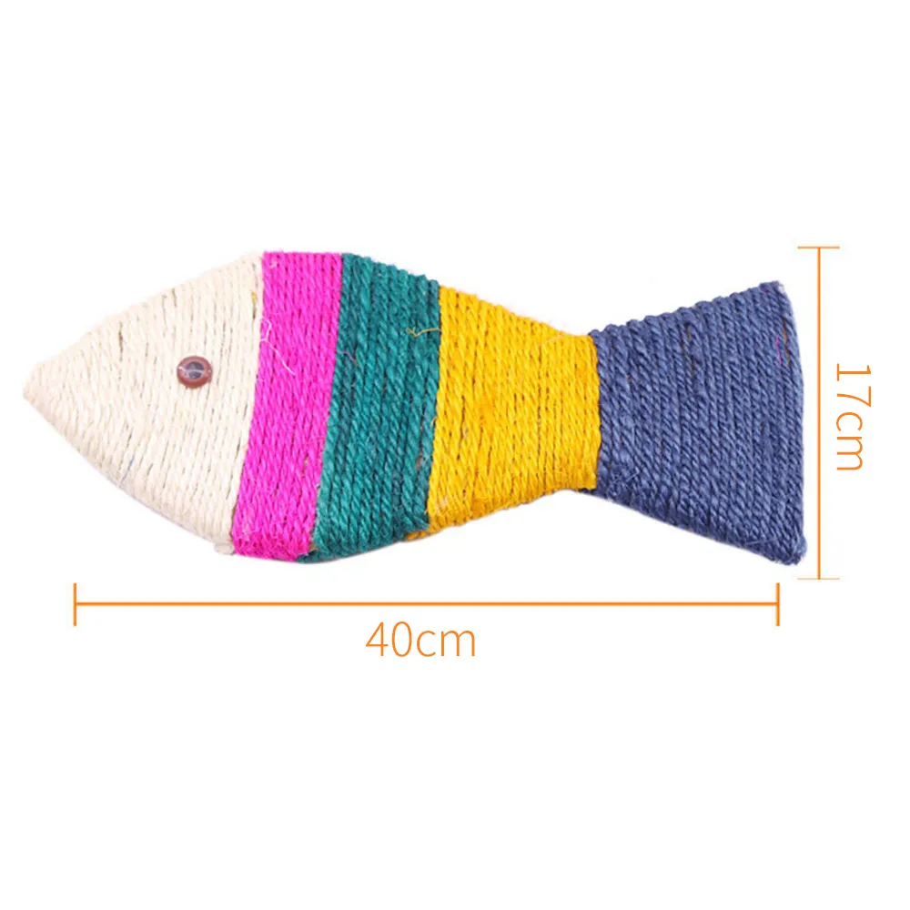 

Scratching Pad Sisal Rope Cat Scratch Board Fish Shape Cat Scratcher Toys Board Safe Durable Pet Cat Toy Fish drop shipping