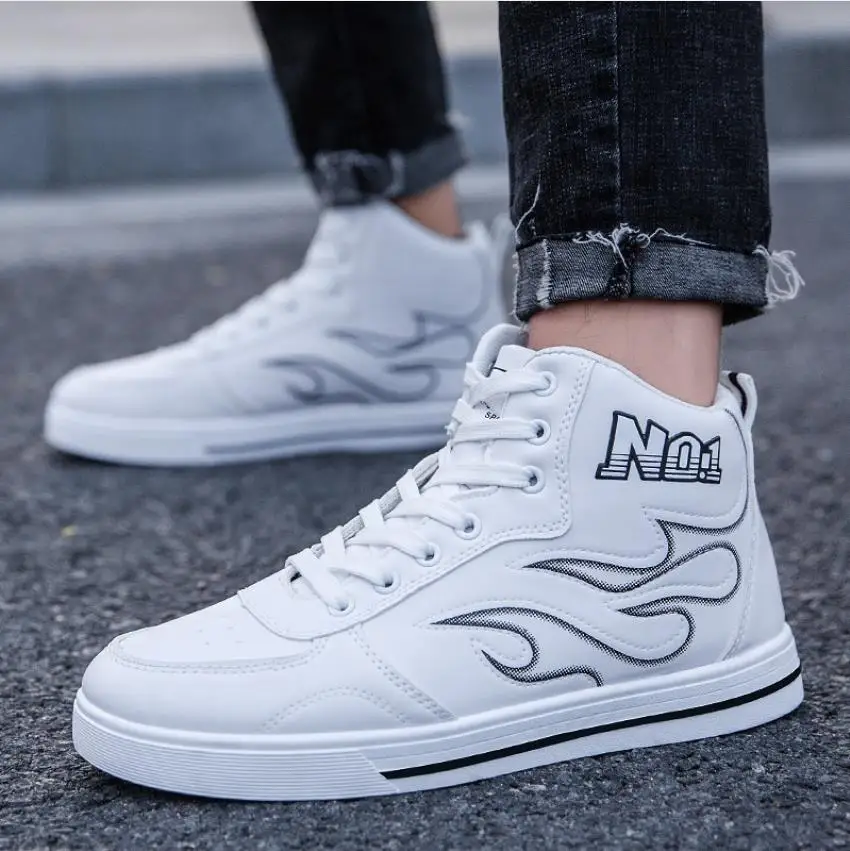 

2021 Hoge Top basketball Sneakers Mannen Casual Schoenen basket homme Lace Up Trainers Mannelijke Witte Tenis Zapatillas Hombre