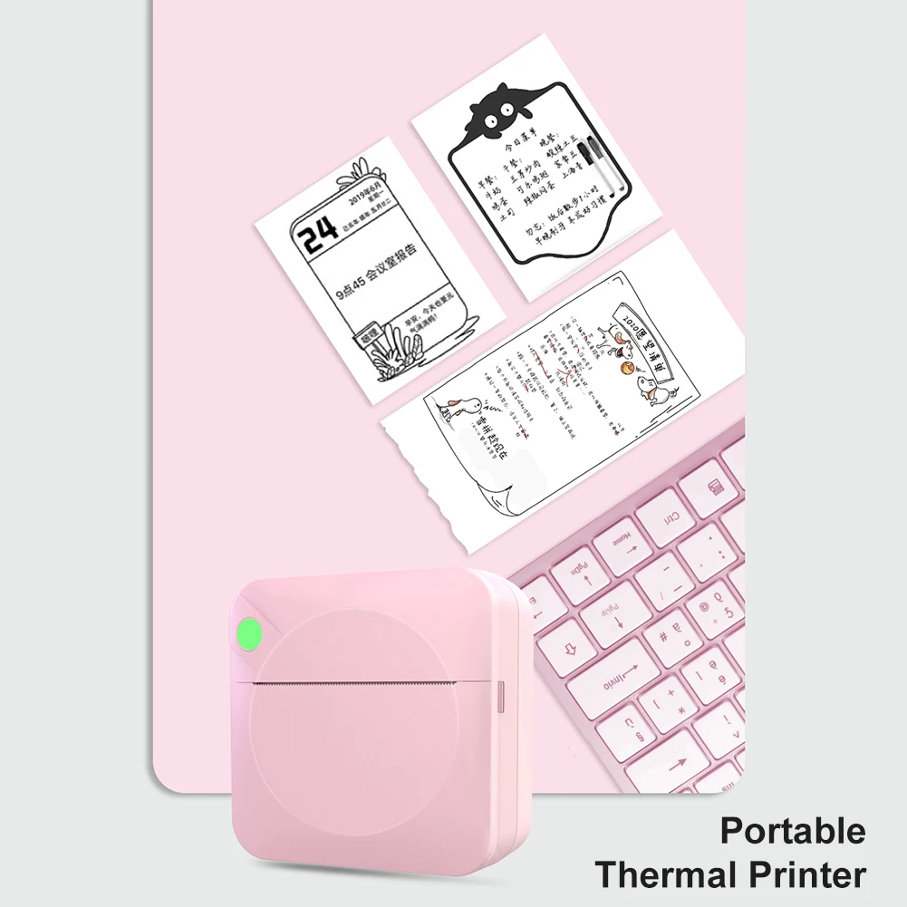 C17 Pocket Thermal Printer Portable Photo Printing Machine 200DPI Wireless Bluetooth-compatible Mobile Receipt Instant | Компьютеры и