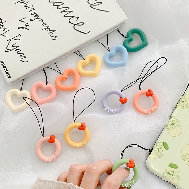 INS Cute Love Heart мобильный телефон Силиконовый ремешок для ключей USB палец кольца