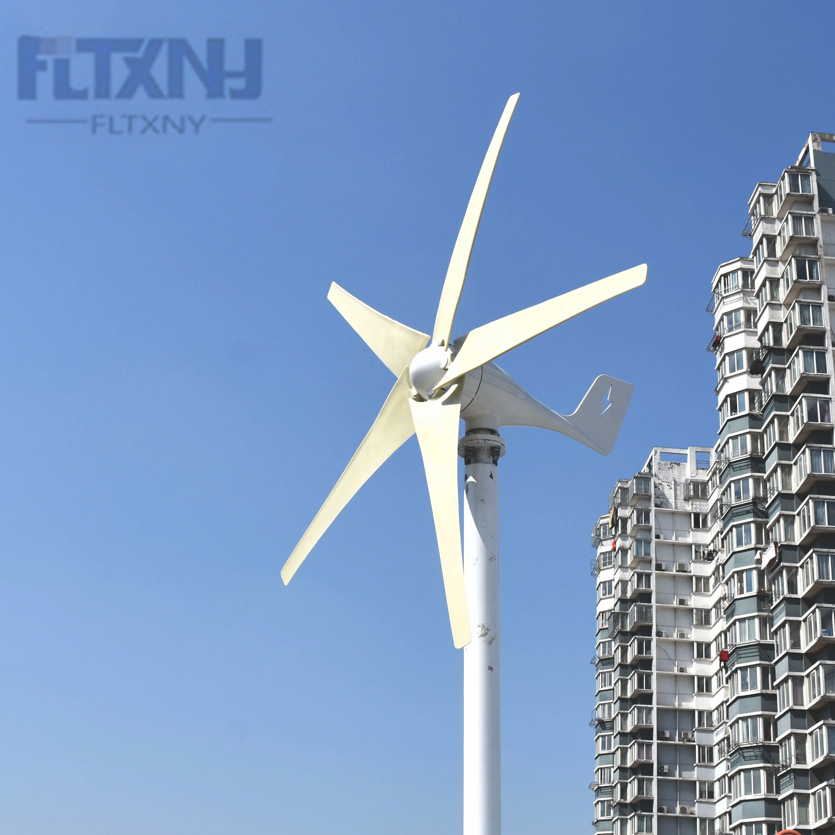 

FLTXNY 4KW 5KW 6KW 12V 24V 48V Wind Turbine For Home Small Windmill 5 Blades Wind Generator With MPPT Charge Controller