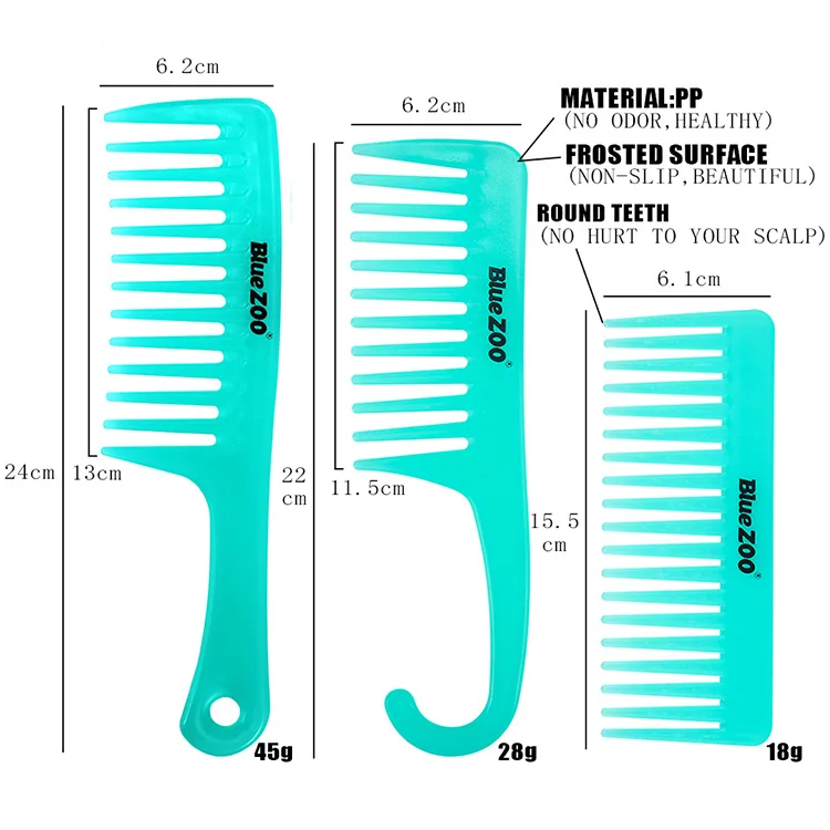 4 комплекта голубой зум-гребень ярких цветов 3 цвета большая Расческа с широкими