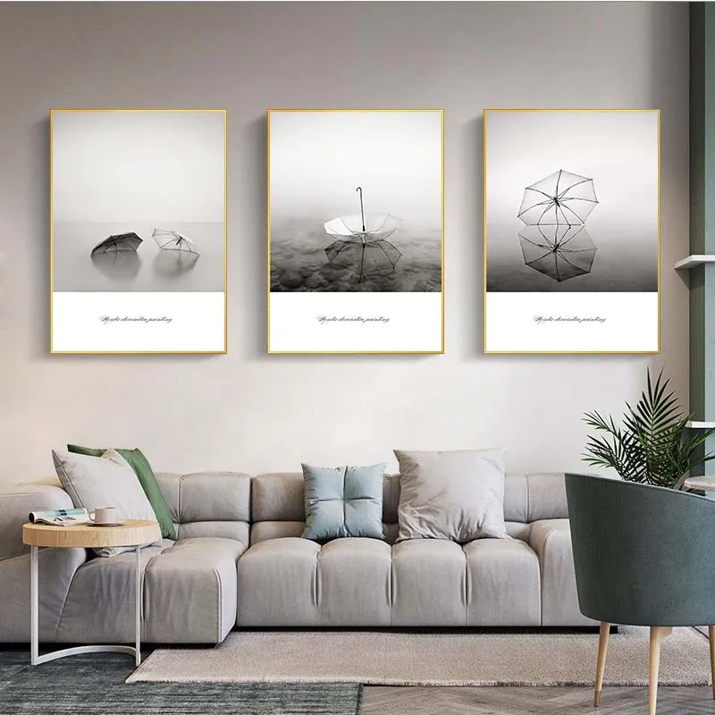 Yumeart Скандинавское украшение пейзаж зонтик холст настенное искусство плакаты
