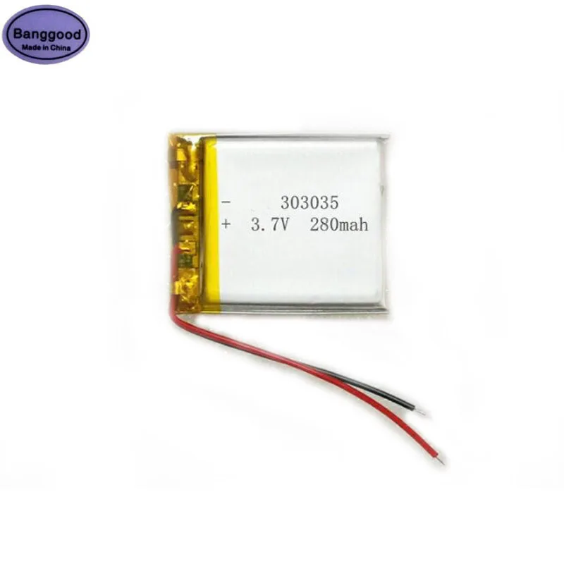 Banggood 3 7 V 280mAh 303035 033035 Lipo полимерная литий ионная аккумуляторная батарея для