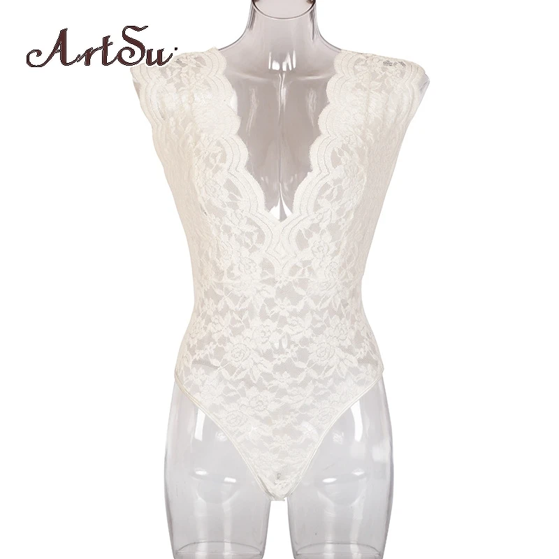 Женское прозрачное Сетчатое боди ArtSu Сексуальное Лоскутное Боди без рукавов