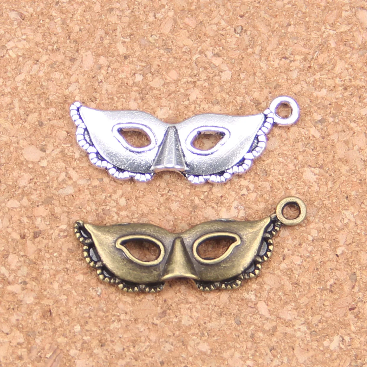 

86pcs Charms party mask masquerade mardi gras 31x12mm Antique Pendants,Vintage Tibetan Silver Jewelry,DIY for bracelet necklace