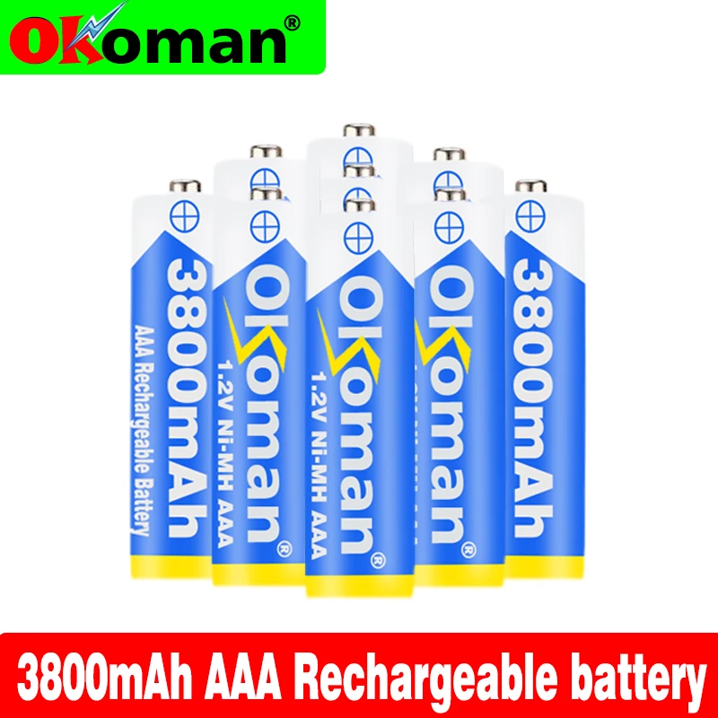 Перезаряжаемая батарея AAA 2020 1 2 в никель-металлогидридная 3A 3800 мА/ч