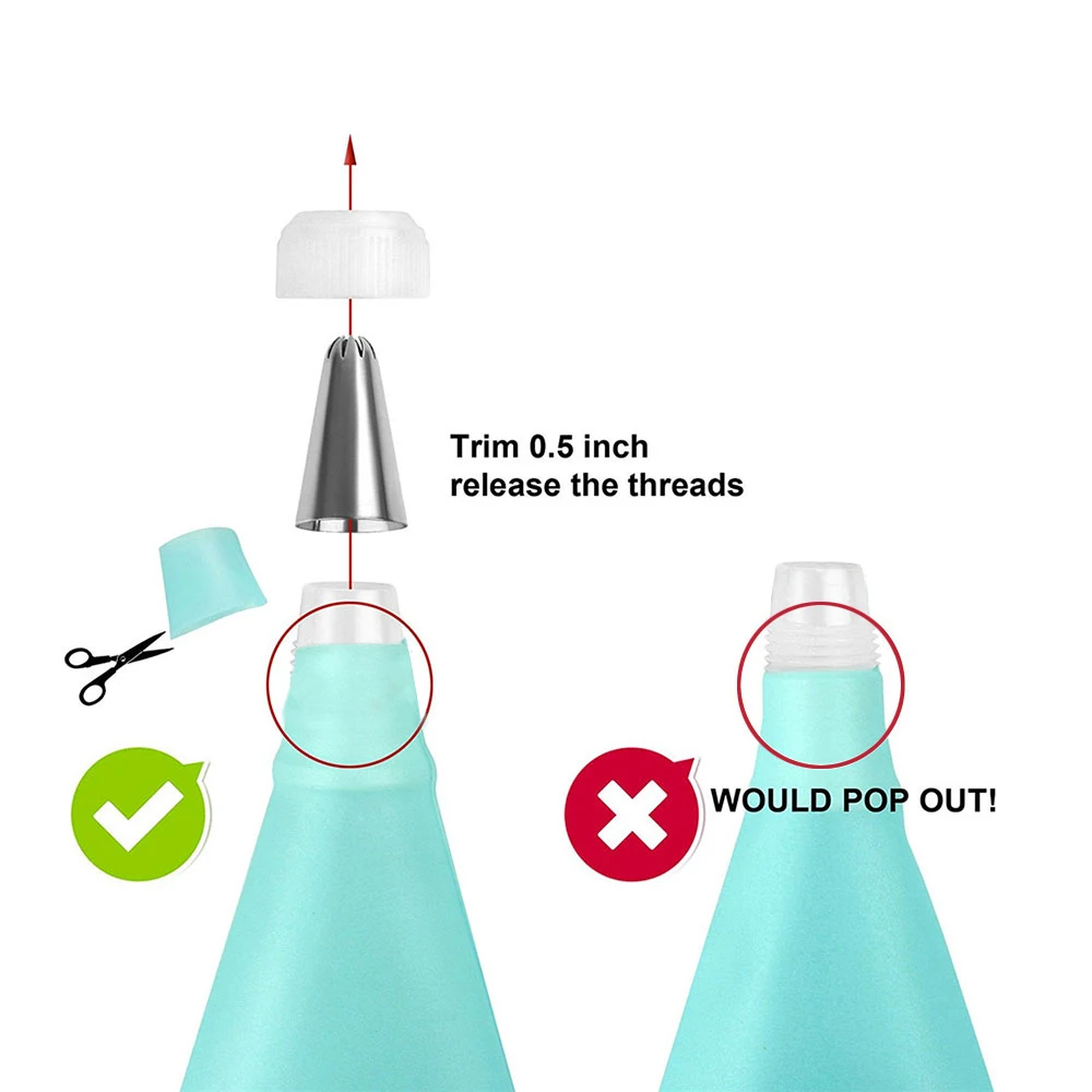 

Cake Decorating Tools Silicone Pastry Bag Tips Cake Piping Nozzles Set Reusable Pastry Bags+8/14 Nozzle Set+3pcs Cream Scrapers