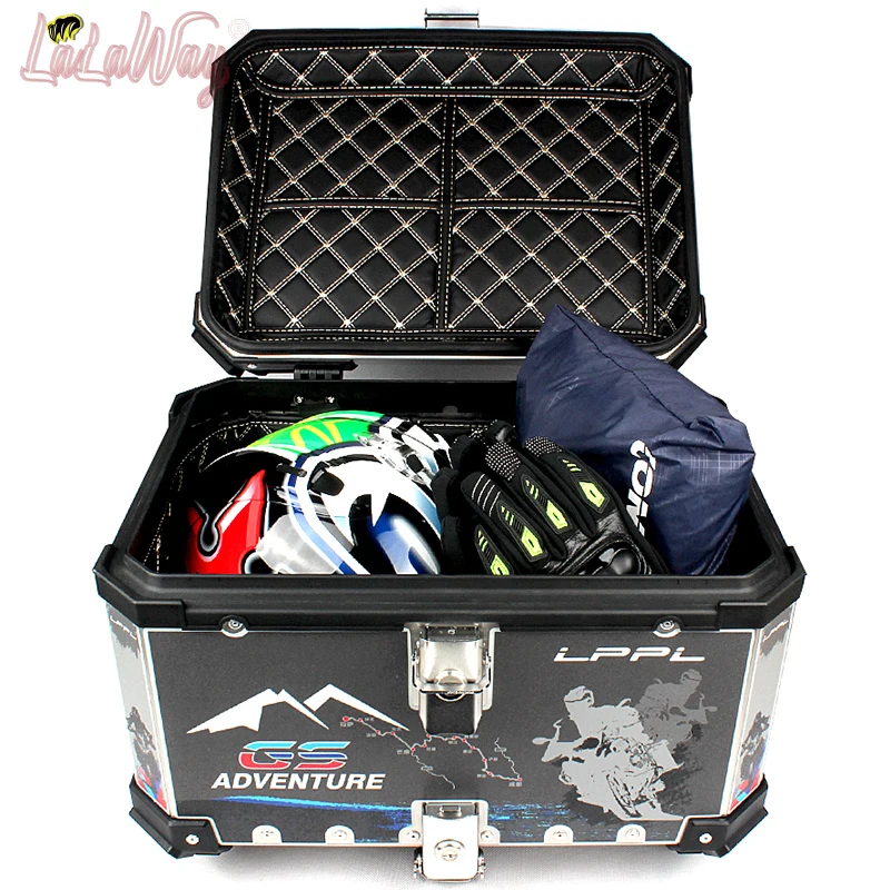 

45L&55L Aluminium Motorcycle Tour Tail Box, Motorcycle Luggage Box, Multifunctional Scooter Luggage,Waterproof anti-collision