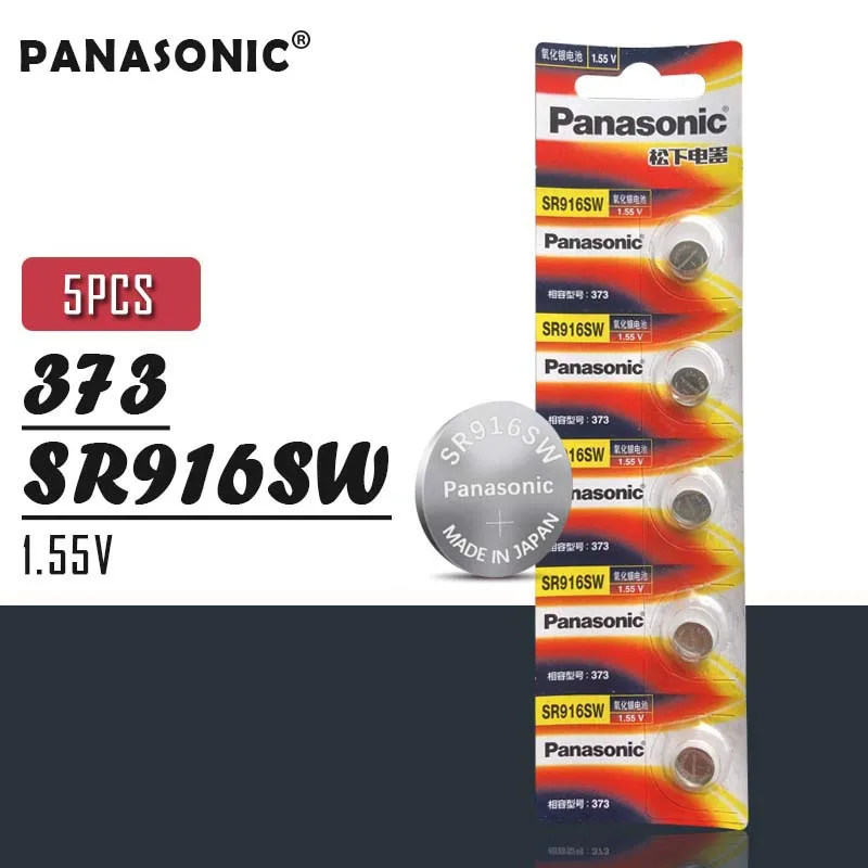 Оригинальный аккумулятор Panasonic 9 5*1 6 мм 1 55 в SR916SW с оксидом серебра 373 D373 SR68 V373