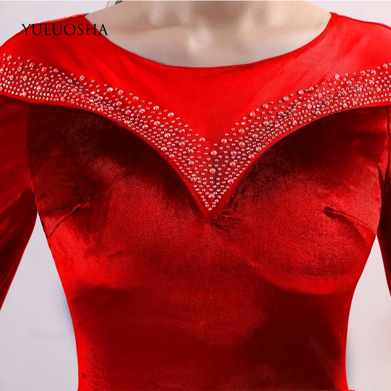 Официальное платье YULUOSHA вечернее с блестками и круглым вырезом кружевное