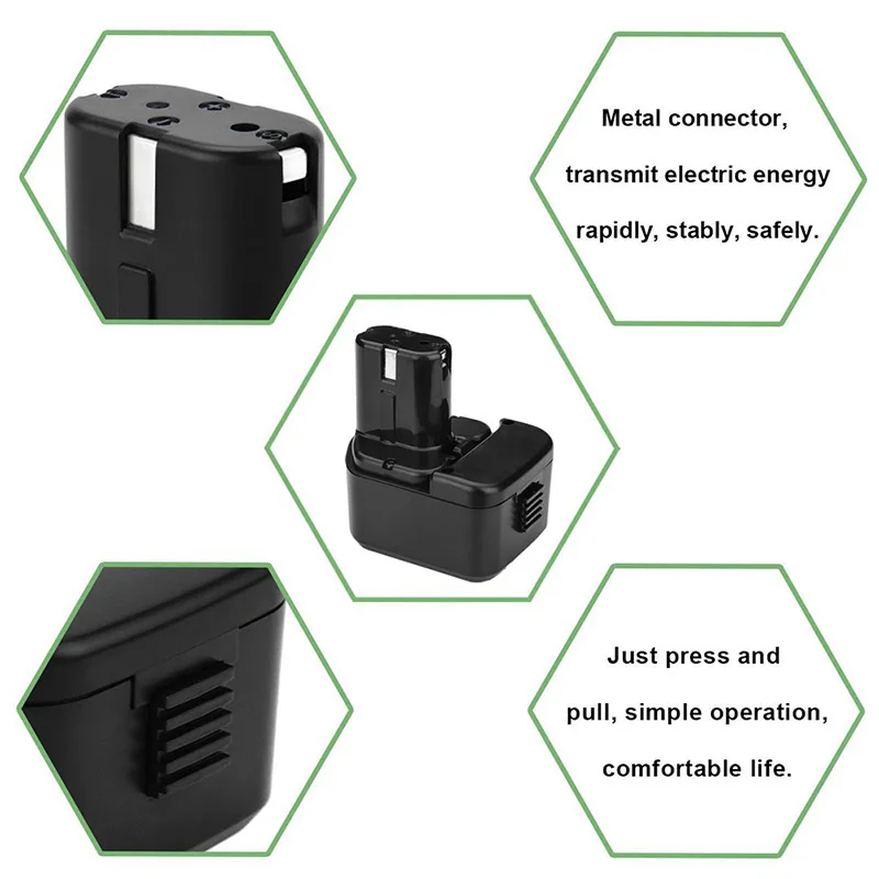 Аккумулятор для дрели Hitachi перезаряжаемая батарея 12 В 2 А·ч Ni-Cd моделей EB1214S DS12DVF3