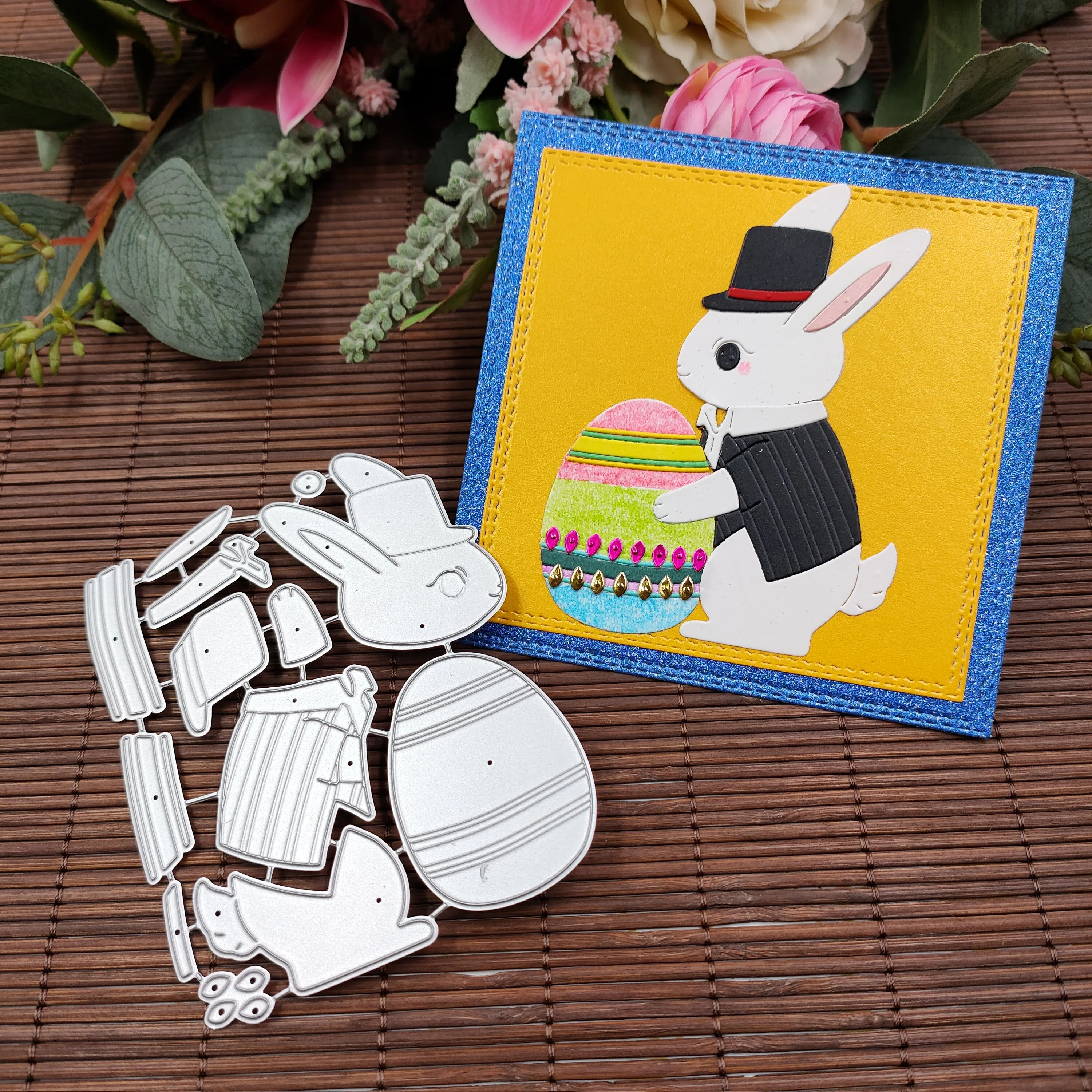 Пасхальный кролик серии металлический Трафаретный вырубной штамп для