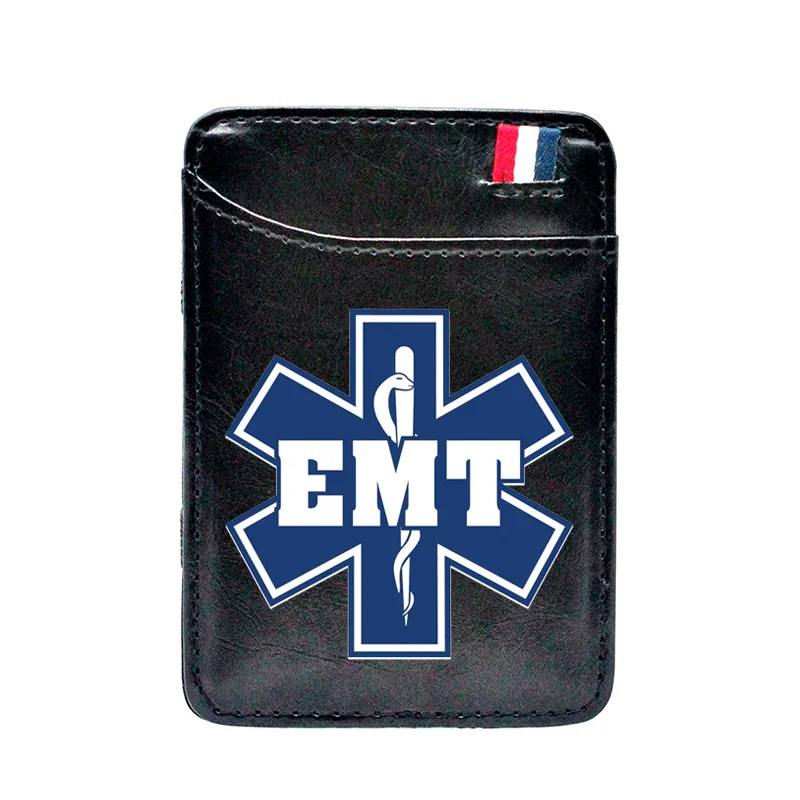Digital Printing EMT Star of Life Leather Magic Wallets Emergency Medical Technicians Money Clips Card Purse Thin Cash Holder | Багаж и