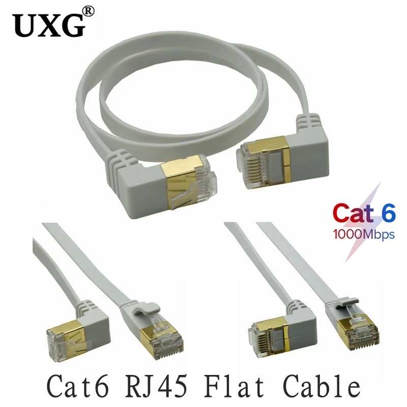 

90 Degree Angle Ethernet Cable RJ45 Cat6 Lan Cable RJ 45 Flat Network Cable Patch Cord for Modem Router TV Patch Panel PC Laptop