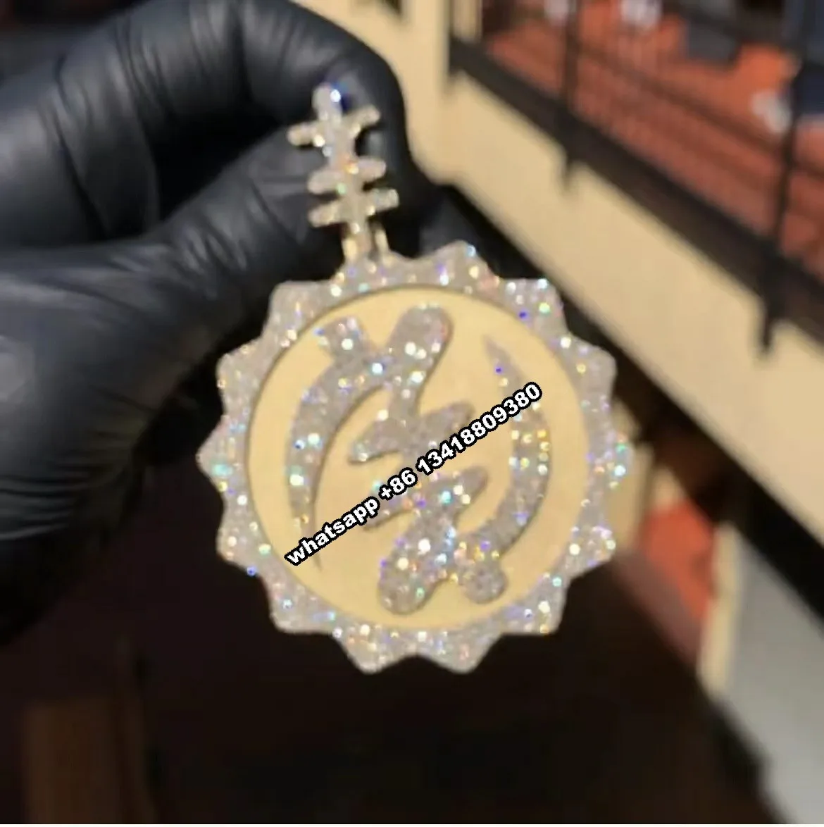 JEWE Custom Hip Hop Pendant Iced Out Men Charms Sterling Silver VVS Moissanite Diamonds Necklace Jewelry