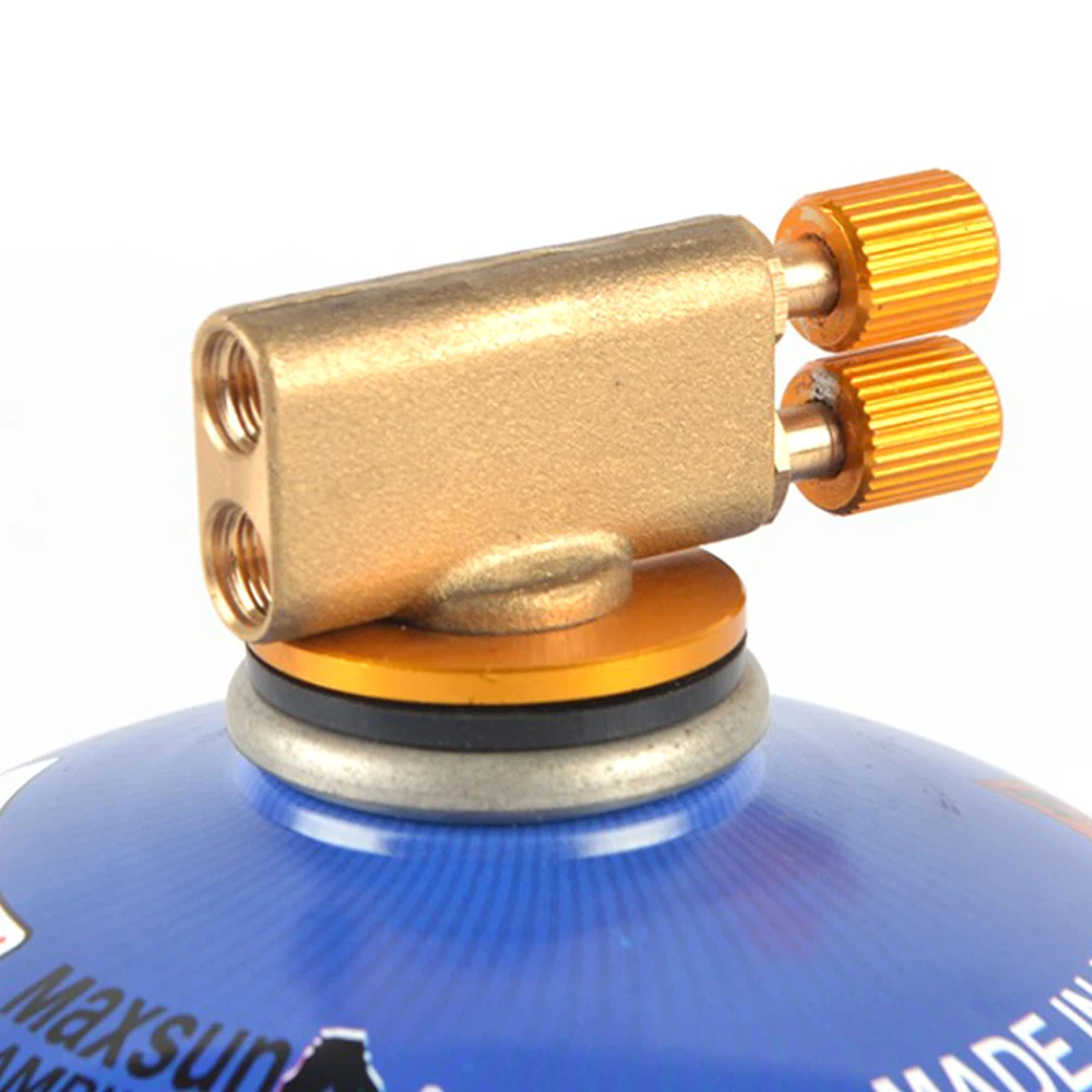 

Outdoor Furnace Double Head Valve Universal Interface Switch Gas Valve Flat Gas Tank Control Valve Furnace Head Accessories