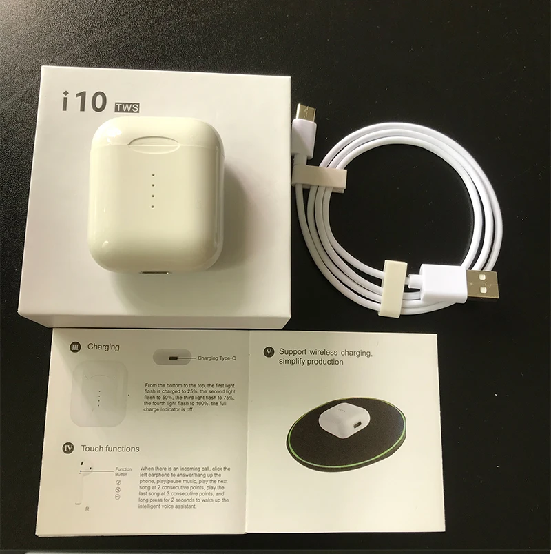 Оригинальные наушники i10 TWS Bluetooth 5.0 с сенсорным управлением беспроводные Bluetooth наушники спортивные наушники беспроводные гарнитуры для телефона