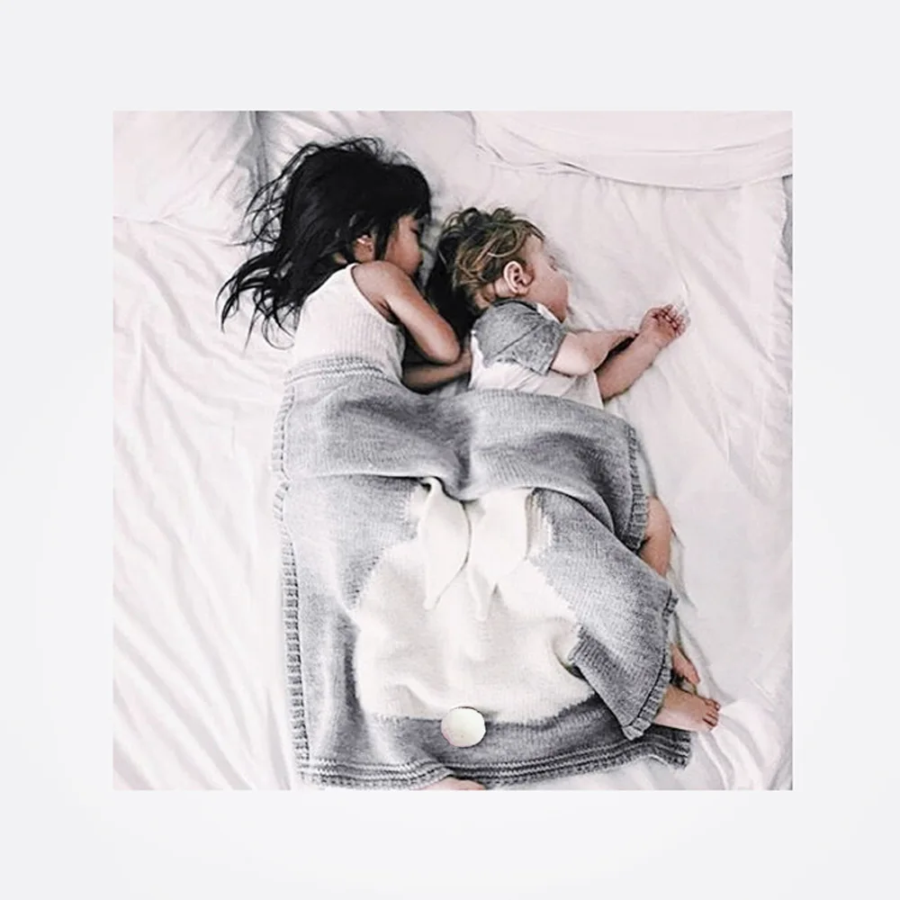 Детское одеяло детское носимое вязаное для мальчиков и девочек из пряжи кролика