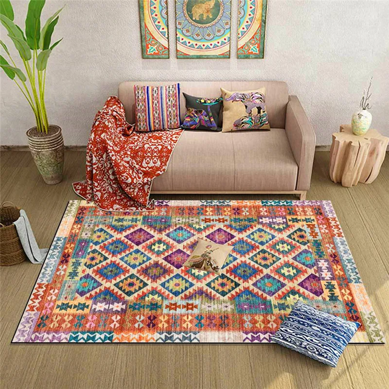 Модный геометрический маленький ковер персидский Винтажный стиль двора для